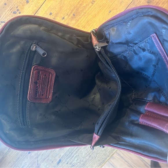 Handmade Genuine Burgundy Leather Backpack - Picture 3 of 4